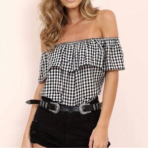 Sanctuary Misha Ruffle Gingham Top